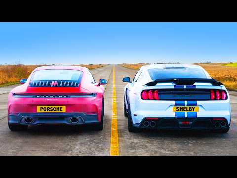 New Porsche 911 v Shelby GT 350: DRAG RACE