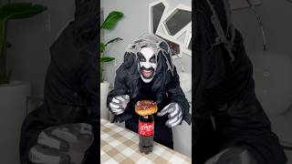 Monster finds coke and donut solution 👻🤣 #shorts