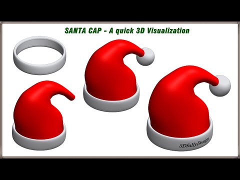 Santa Cap - A quick 3D visualization for Christmas, #3dmodeling #solidworks