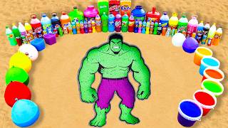 EXPERIMENT: Giant Hulk hole VS Giant Coca Cola, Balloons of Fanta, Big Pepsi vs Mentos Underground!