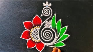 बैल पोळा Beautiful  rangoli designs | Friday rangoli |Easy Lotus Sanku rangoli | LakshmiPuja rangoli