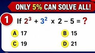 Mathematics Quiz Challenge | 3 Viral Brain Teasers | Only 1% Can Get All 3 Correct!