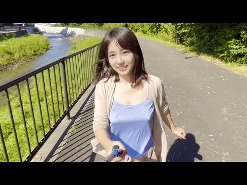 【ノーブラ散歩】田舎の川沿いをお散歩していたら・・・