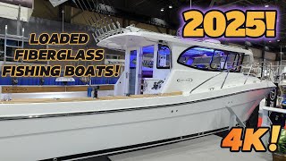 Loaded Fiberglass Fishing Boats 2025 in 4K!.. Ocean Sport, Defiance, Sailfish, #pursuitboats, Robalo