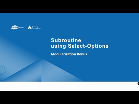 ABAP Course 06 - Modularization Bonus 1 - Subroutine using Select-Options