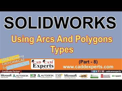 (Part-8) SolidWorks 2014 Tutorial Using Arcs And Polygons Types | Full Series