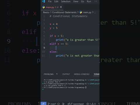 Python Basics: CONDITIONAL STATEMENTS (if/else) in Under a Minute! 🎲