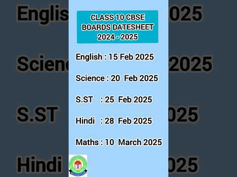 2024-2025 cbse class 10 boards datesheet