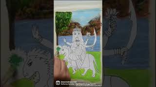 Navratri Painting Series #navratriday6  #katyayanimata  #navratripainting  #navratri2022 #artshorts