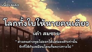 โลกทั้งใบให้นายคนเดียว - เต๋า สมชาย (เนื้อเพลง)