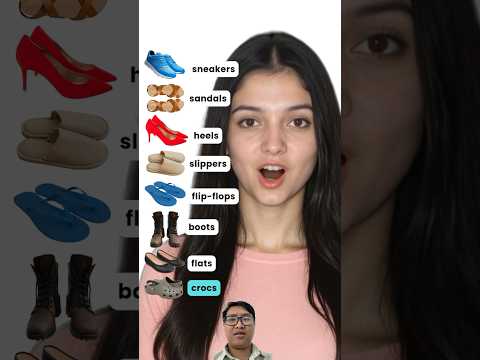 Types of shoes in English. #english #learnenglish #englishspeaking