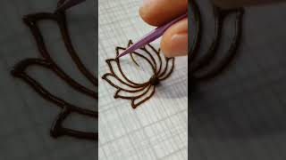 Lotus flower mehndi tutorial for beginners tutorial 💞💞 henna mehndi design #hennadesign #shortsfeed