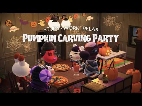 Pumpkin Carving Party 🎃 1 Hour Chill Halloween Party Lo-fi No Mid Ads 🎧 Studying Music | Work Aid