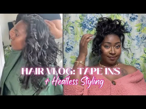 TAPE IN EXTENSIONS | HEATLESS STYLING | HAIR VLOG | Tanelle Irene
