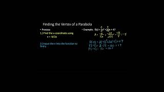 Vertex of a Parabola #mathhelp #quadratics #parabolas #nocalculator #functions #vertex