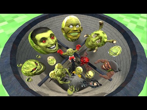 DESTROY LIN GANG MELON ARMY TITAN SNAKE CARRIER BOXER NUEROMELON SPARTAN KICK in GIANT BLENDER GMod