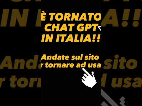 È TORNATO CHAT GPT