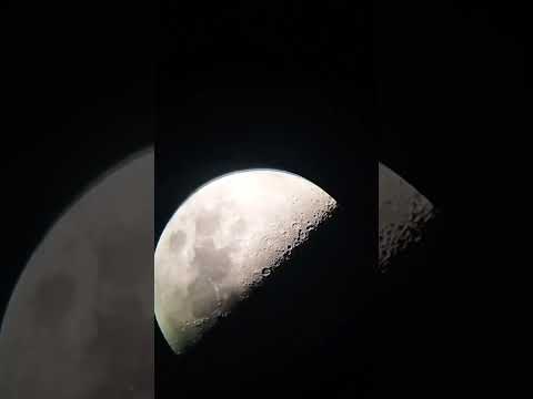 Fiest quarter moon#detailed view#zoom into mobile and telescope