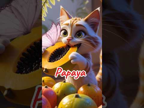 Fruits names #cartoon #catvideos #learn1234 #learningenglish #fruitsname #fruitsdance #cat #catstory