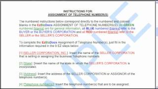 Free Assignment of Contract for Telephone Numbers