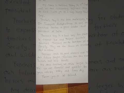 Speech on National Teachers day...(Shikshak Diwas speech)....05 September 2023