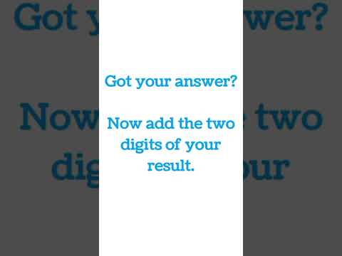 Amazing Math Trick 🔥 Any 2-digit Number → Always 9!#PuzzleTime #NumberTrick #ViralShorts #maths