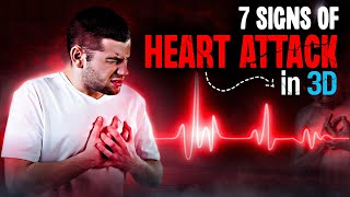 7 Warning ⚠️ sign before heart attack 🫀 explained in 3D animation #heartattack