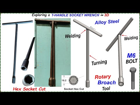 Exploring a T-HANDLE SOCKET WRENCH in 3D, #3Dmodeling,#SolidWorks,#fusion360,#turning,#welding
