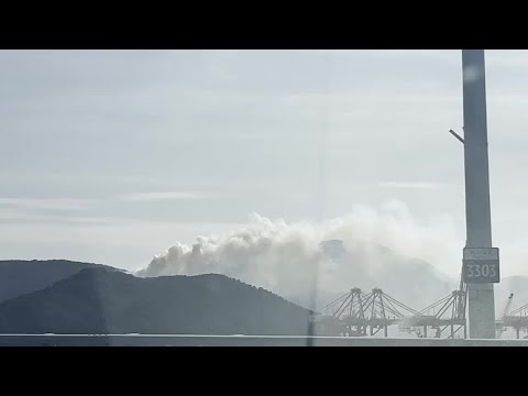 부산 가덕도 구곡산 갈마봉, 산불 발생