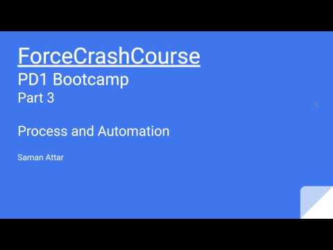 Salesforce Platform Developer Certification Bootcamp - Part 3 Process Automation