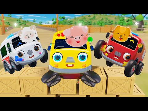 Five Little Monkeys Song | Cars Jumping on Boxes | Nursery Rhymes & Kids Songs - Baby Car Songs TV