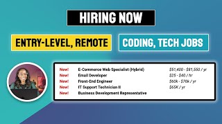 Hiring Now - Entry-Level, Remote - Coding, Tech Jobs | 5.23.2023 Stream