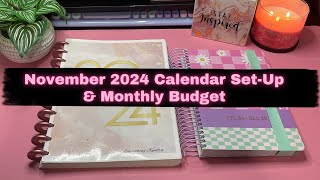 November 2024 Calendar Set-up and monthly budget