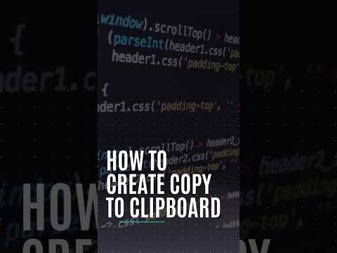 Create copy to clipboard using JavaScript. #javascript #fbreels #webdesign #webdevelopment #coding