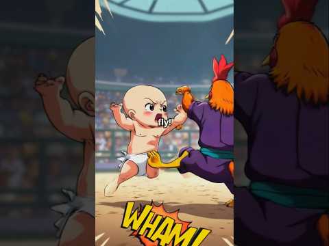 Baby vs. Rooster KUNG FU BATTLE! #baby #rooster #kungfupanda #battle #shorts #kids #cutebaby #cute