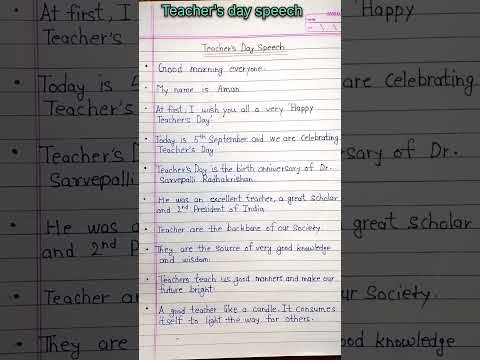 10 lines on Teacher's day in English | best speech on  teacher's day