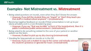 Student Mistreatment:  Overview of MCOM mistreatment data and reporting process