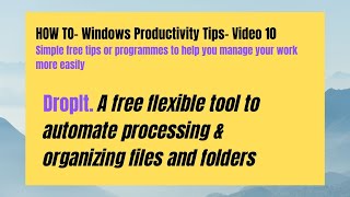 HOW TO DropIt file & folder management tool