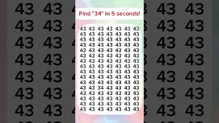 Only 1% Can Spot the Hidden "34" in 3 seconds! 🔍 | Brain Puzzle Challenge #shorts #puzzlegame