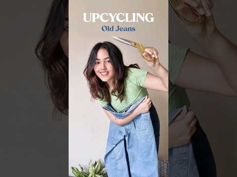 DIY Jeans to Denim Skirt (Full Video on my channel) | Thrift flip #thriftflip #diyshorts #diyskirt