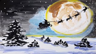 Acrilic Painting  🎨 MERRY CRISTMAS 🎨| How to Draw | Magic Paintings