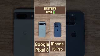 Google Pixel 8 vs iPhone 15 Pro Battery Drain Test #googlepixel8 #iphone15pro #batterydrain #shorts