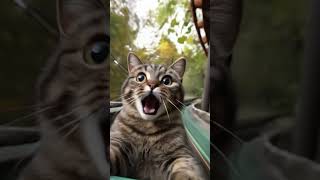 Meet the adrenaline junkie cat! 🐱💥 #AdrenalineCat #fearlessfeline