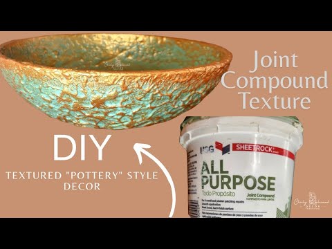 Joint Compound Textured "Pottery"/ DIY High-End Upcycled Decor/ Thrift Flip/ EASY Pottery Barn Dupe