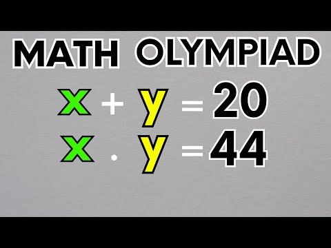 Germany Math Olympiad Question! I Can You Solve? I X+Y=20, X·Y=44 I Find (x,y)=?