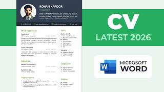 How to Create a Resume on Word | Latest CV Format 2026