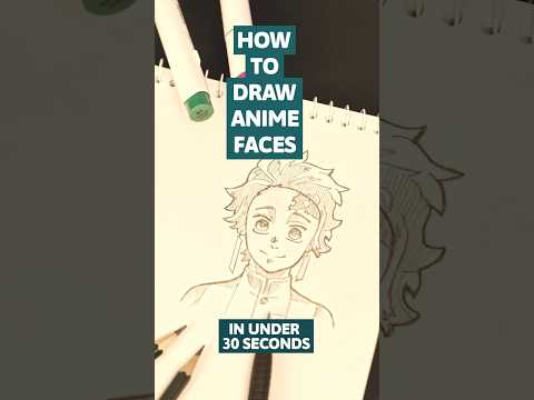 Learn How To Draw Anime Faces In Under 30 Seconds #drawing #drawingtutorial #anime #animedrawing