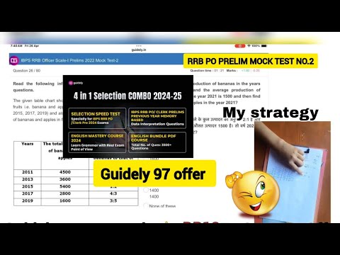 ✍️📚Guidely RRB PO live mock test-2(2022) | live mock test Oliveboard | RRB PO Guidely mock