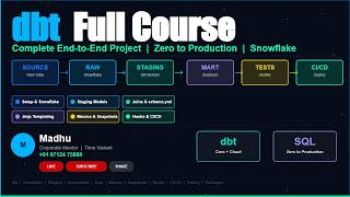dbt End-to-End Project | Complete dbt Full Course with Snowflake in One Video #dbt #Snowflake