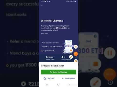 coinDCX referal reward in one month.